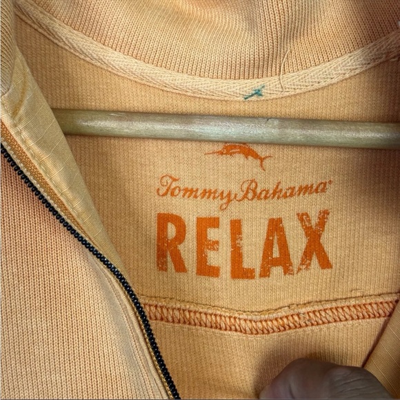 Tommy Bahama Relax Sweater Mens Large Orange Long Sleeve 1/4 Zip Disney Mickie - Picture 6 of 14